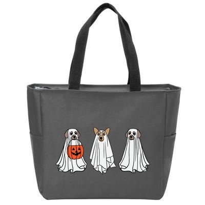 Funny Dog Ghosts Halloween Costume Zip Tote Bag