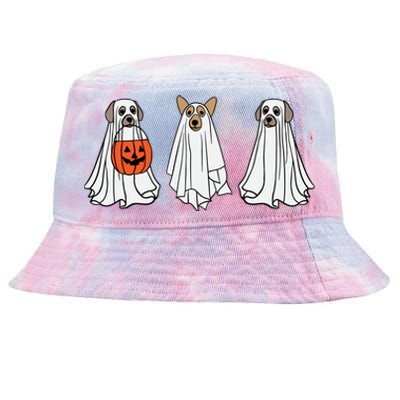 Funny Dog Ghosts Halloween Costume Tie-Dyed Bucket Hat