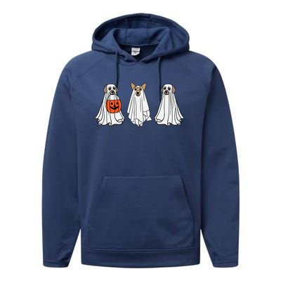 Funny Dog Ghosts Halloween Costume Performance Fleece Hoodie