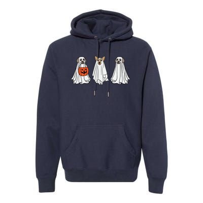 Funny Dog Ghosts Halloween Costume Premium Hoodie