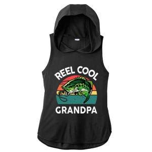 Fathers Day Gift Reel Cool Grandpa Dad Papa PopPop Fishing Ladies PosiCharge Tri-Blend Wicking Draft Hoodie Tank