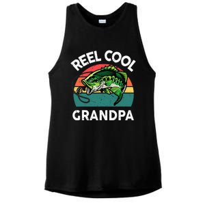 Fathers Day Gift Reel Cool Grandpa Dad Papa PopPop Fishing Ladies PosiCharge Tri-Blend Wicking Tank