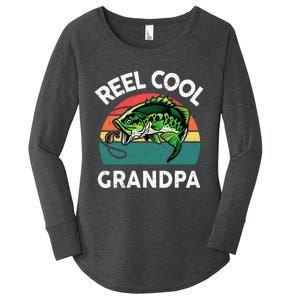 Fathers Day Gift Reel Cool Grandpa Dad Papa PopPop Fishing Women's Perfect Tri Tunic Long Sleeve Shirt