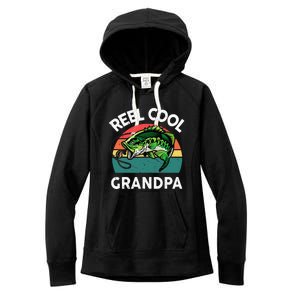 Fathers Day Gift Reel Cool Grandpa Dad Papa PopPop Fishing Women's Fleece Hoodie