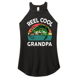 Fathers Day Gift Reel Cool Grandpa Dad Papa PopPop Fishing Women's Perfect Tri Rocker Tank