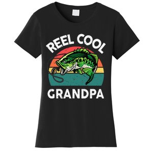 Fathers Day Gift Reel Cool Grandpa Dad Papa PopPop Fishing Women's T-Shirt