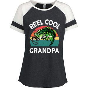 Fathers Day Gift Reel Cool Grandpa Dad Papa PopPop Fishing Enza Ladies Jersey Colorblock Tee