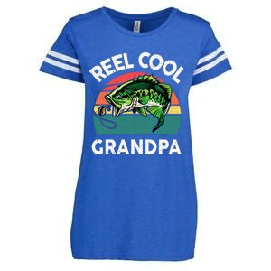 Fathers Day Gift Reel Cool Grandpa Dad Papa PopPop Fishing Enza Ladies Jersey Football T-Shirt