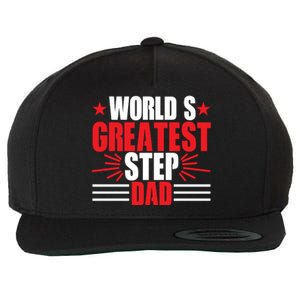 Father's Day Gift, World's Greatest Step Dad Plus Size Shirts For Dad Son Family Wool Snapback Cap