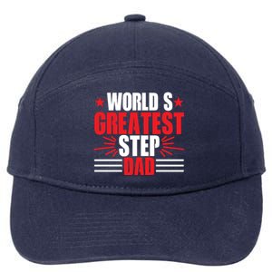 Father's Day Gift, World's Greatest Step Dad Plus Size Shirts For Dad Son Family 7-Panel Snapback Hat