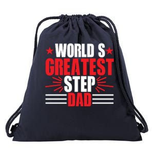 Father's Day Gift, World's Greatest Step Dad Plus Size Shirts For Dad Son Family Drawstring Bag