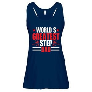 Father's Day Gift, World's Greatest Step Dad Plus Size Shirts For Dad Son Family Ladies Essential Flowy Tank