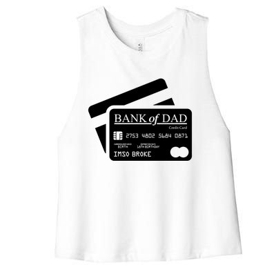 Funny Dad Gift Funny Bank Of Dad Fathers Day Women's Racerback Cropped Tank