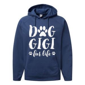 Funny Dog Gigi Fur Life Funny Dog Lover Gift For Grandma Christmas Performance Fleece Hoodie