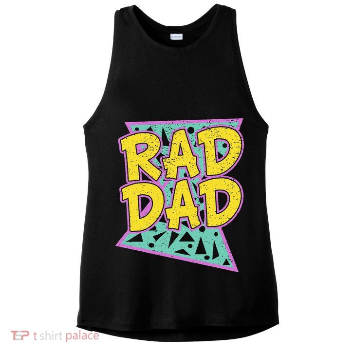Fathers Day Gift For Daddy Rad Dad Ladies PosiCharge Tri-Blend Wicking Tank