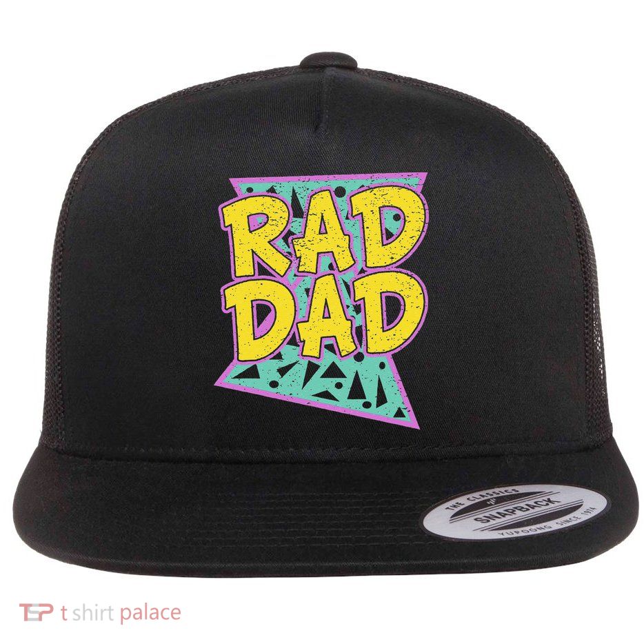 Fathers Day Gift For Daddy Rad Dad Flatbill Hat