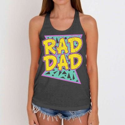Fathers Day Gift For Daddy Rad Dad Women's Knotted Racerback Tank