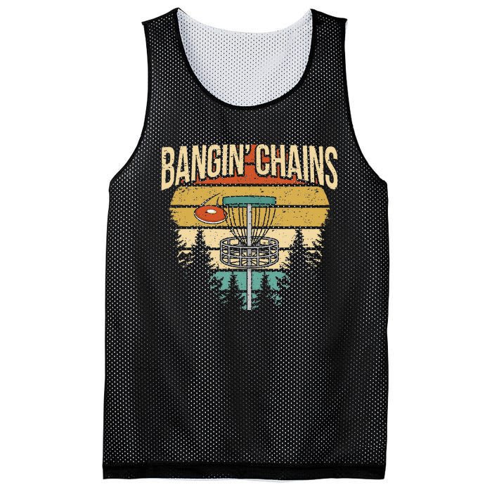 Funny Disc Golf Player Saying I Bangin' Chains Mesh Reversible Basketball Jersey Tank