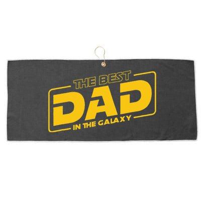 Fathers Day Gift The Best Dad In The Galaxy Large Microfiber Waffle Golf Towel