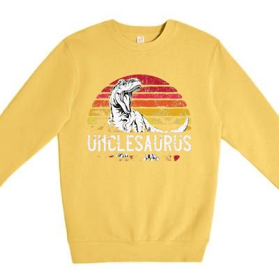 Fathers Day Gift For Unclesaurus Uncle Saurus T Rex Premium Crewneck Sweatshirt