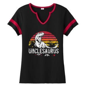 Fathers Day Gift For Unclesaurus Uncle Saurus T Rex Ladies Halftime Notch Neck Tee