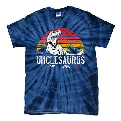 Fathers Day Gift For Unclesaurus Uncle Saurus T Rex Tie-Dye T-Shirt