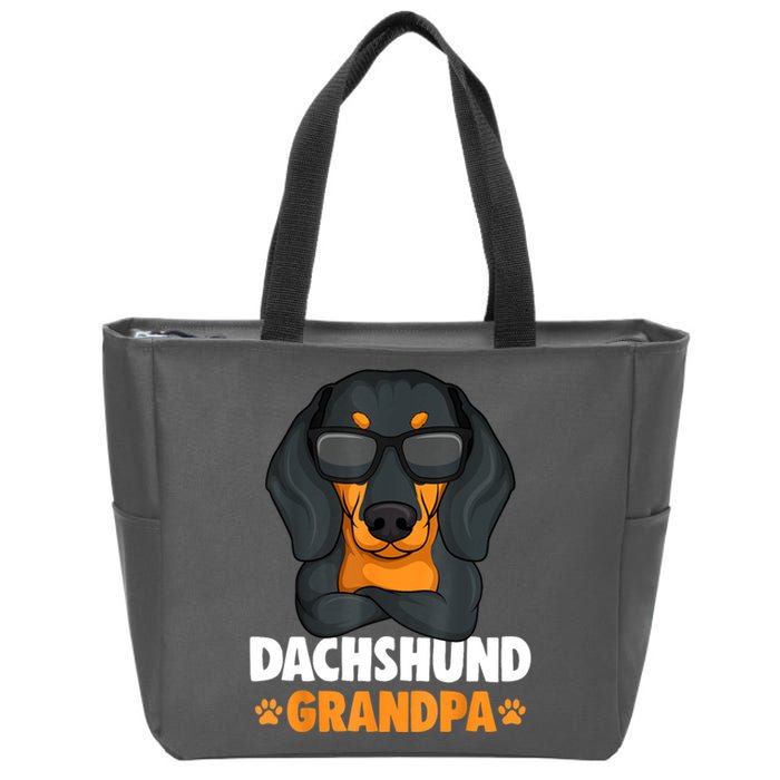 Funny Dachshund Grandpa Cute Weiner Dog Best Gift Zip Tote Bag