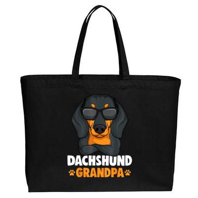 Funny Dachshund Grandpa Cute Weiner Dog Best Gift Cotton Canvas Jumbo Tote