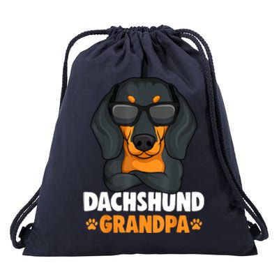 Funny Dachshund Grandpa Cute Weiner Dog Best Gift Drawstring Bag