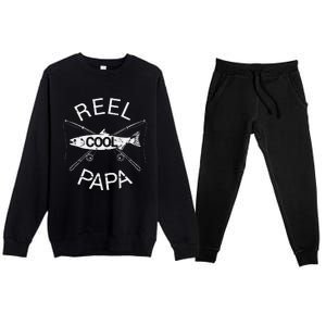 Fathers Day Gifts Funny Fishing Reel Cool Papa Dad Joke Gift Premium Crewneck Sweatsuit Set