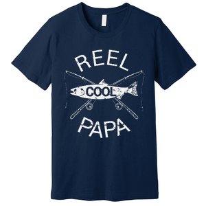 Fathers Day Gifts Funny Fishing Reel Cool Papa Dad Joke Gift Premium T-Shirt