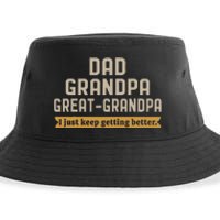 Fathers Dad Grandpa Great Grandpa I Just Keep Getting Better Sustainable Bucket Hat