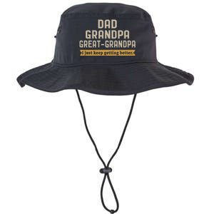 Fathers Dad Grandpa Great Grandpa I Just Keep Getting Better Legacy Cool Fit Booney Bucket Hat