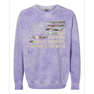 Fathers Day Gift From Grandkids Dad Grandpa Great Grandpa Colorblast Crewneck Sweatshirt