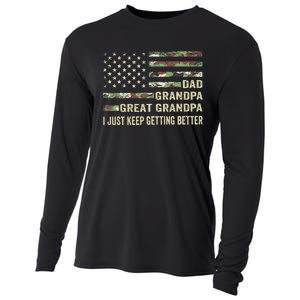 Fathers Day Gift From Grandkids Dad Grandpa Great Grandpa Cooling Performance Long Sleeve Crew