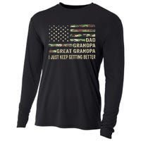 Fathers Day Gift From Grandkids Dad Grandpa Great Grandpa Cooling Performance Long Sleeve Crew