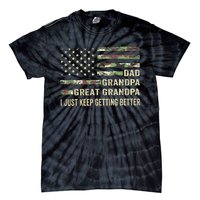 Fathers Day Gift From Grandkids Dad Grandpa Great Grandpa Tie-Dye T-Shirt