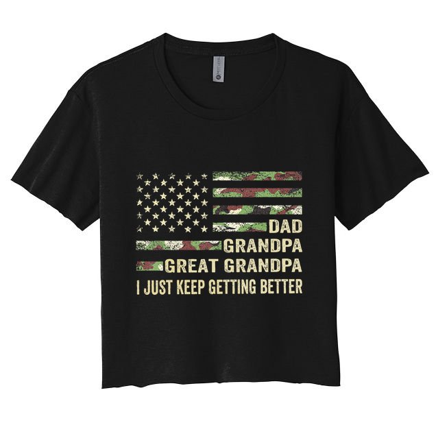 Fathers Day Gift From Grandkids Dad Grandpa Great Grandpa Crop Top