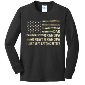 Fathers Day Gift From Grandkids Dad Grandpa Great Grandpa Kids Long Sleeve Shirt