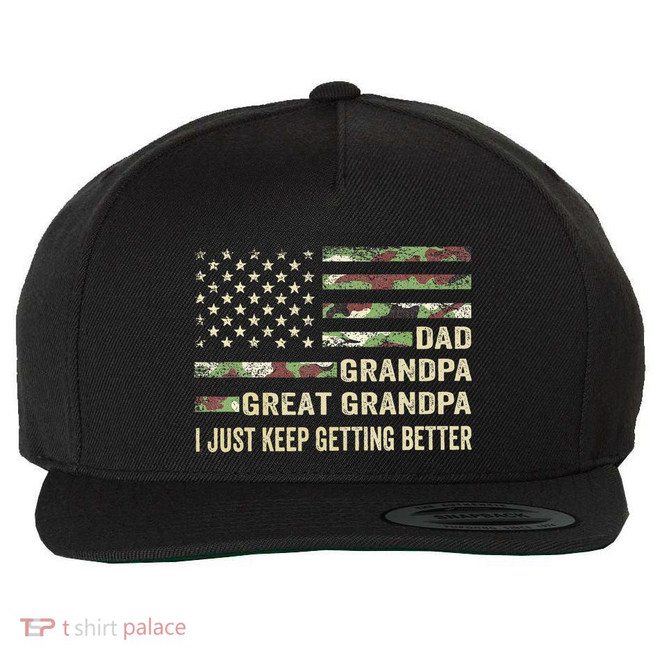 Fathers Day Gift From Grandkids Dad Grandpa Great Grandpa Wool Snapback Cap