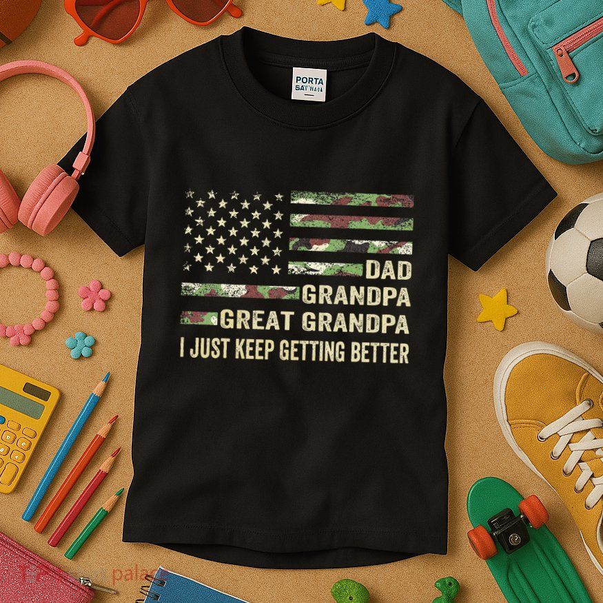 Fathers Day Gift From Grandkids Dad Grandpa Great Grandpa Kids T-Shirt