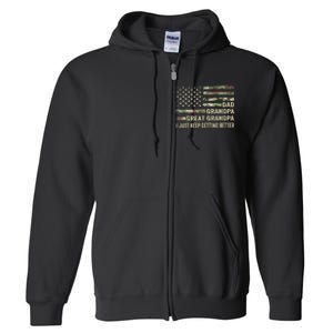 Fathers Day Gift From Grandkids Dad Grandpa Great Grandpa Full Zip Hoodie