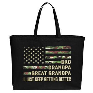 Fathers Day Gift From Grandkids Dad Grandpa Great Grandpa Cotton Canvas Jumbo Tote