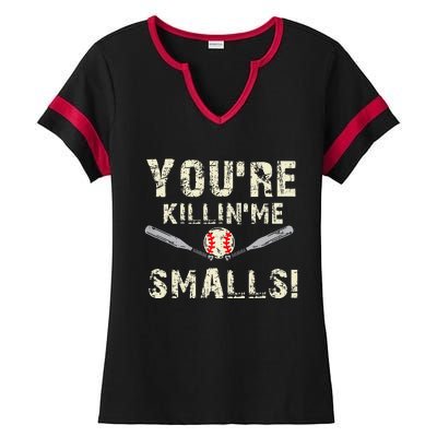 Funny Dad Gift YouRe Killing Me Smalls Dad And Child Ladies Halftime Notch Neck Tee