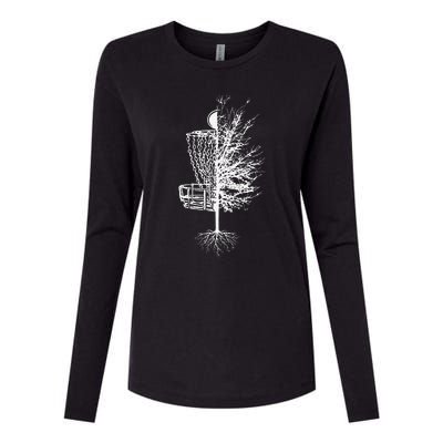 Funny Disc Golf Basket Tree Frisbee Golf Womens Cotton Relaxed Long Sleeve T-Shirt