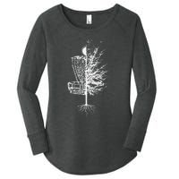 Funny Disc Golf Basket Tree Frisbee Golf Women's Perfect Tri Tunic Long Sleeve Shirt