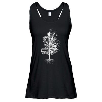 Funny Disc Golf Basket Tree Frisbee Golf Ladies Essential Flowy Tank