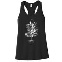 Funny Disc Golf Basket Tree Frisbee Golf Women's Racerback Tank