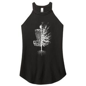 Funny Disc Golf Basket Tree Frisbee Golf Women's Perfect Tri Rocker Tank