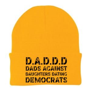 Funny Daddd Great Gift Dads Against Daughters Dating Democrats Gift Knit Cap Winter Beanie